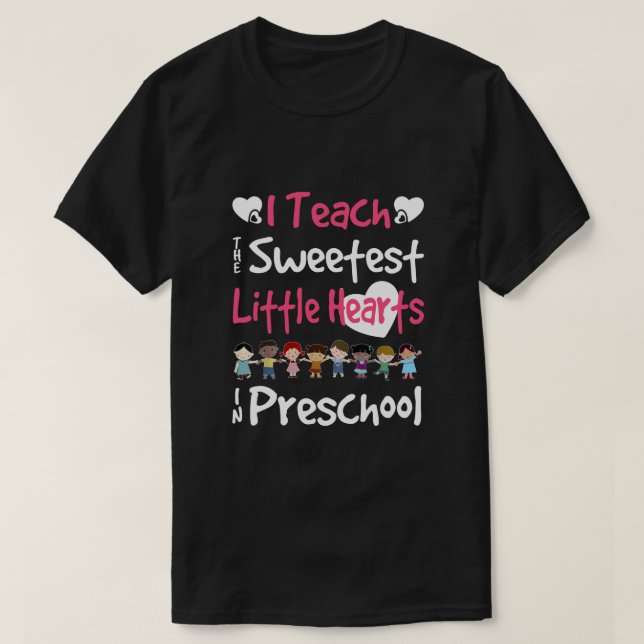 Valentines day Preschool Teacher T Shirt (Design framsida)