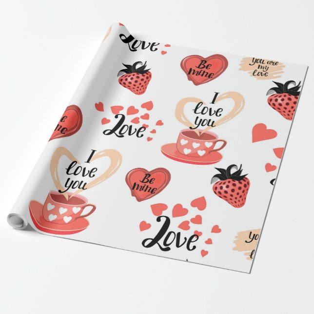Valentines day presentpapper (Utrullad)