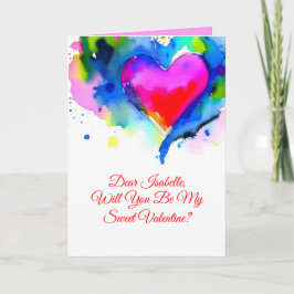 Valentine's Day Proposal Card with Personalization Meddelande