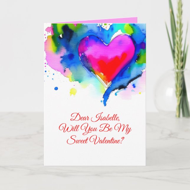 Valentine's Day Proposal Card with Personalization Meddelande (Framsida)