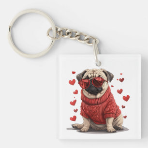 Valentines day Pug Hund