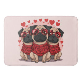 Valentines day Pug Hundar Badrumsmatta
