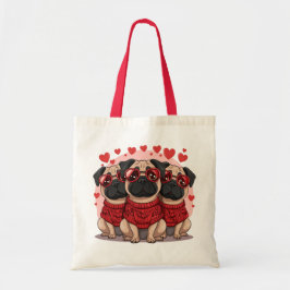 Valentines day Pug Hundar Tygkasse