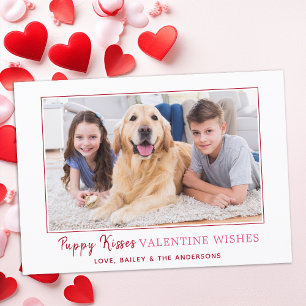 Valentines day Puppy Kisses Puppy Hund Photo Julkort