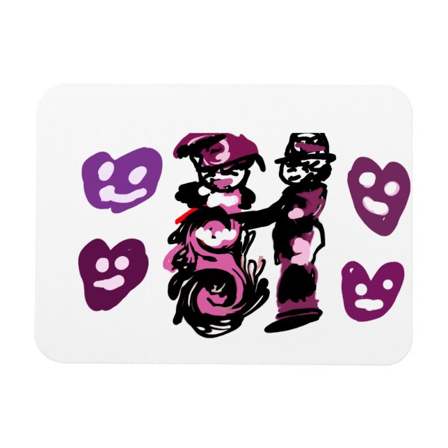 valentine's day purple love  magnet (Horisontell)