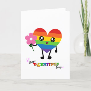 Valentines day Rainbow Heart Helgkort