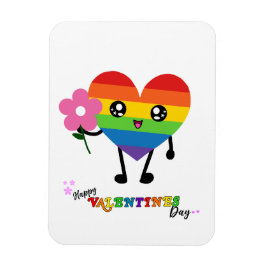 Valentines day Rainbow Heart Magnet