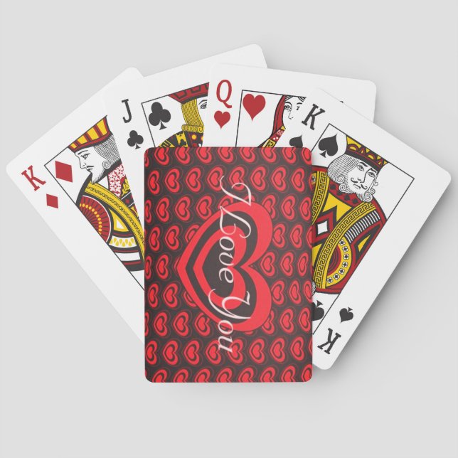 Valentine's Day Red + Black Classic Playing Cards Casinokort (Baksidan)