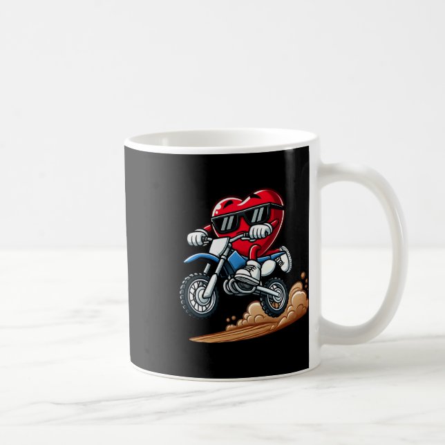 Valentine's Day Red Heart Dirt Bike Toddler Boys F Kaffemugg (Höger)