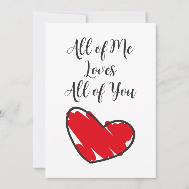 Valentine's Day Red Heart Love Quote Meddelande (Framsida)