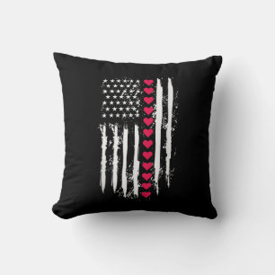 Valentines day Red Hearts US Amerikanska Kudde