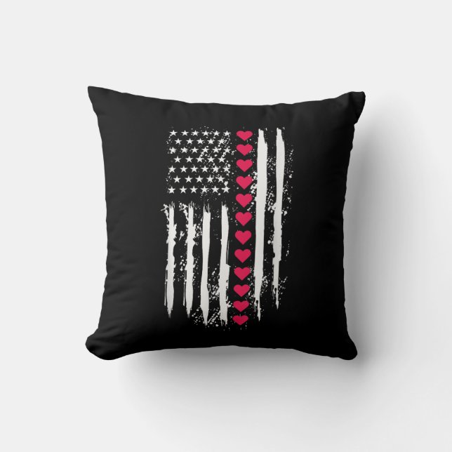Valentines day Red Hearts US Amerikanska Kudde (Framsida)