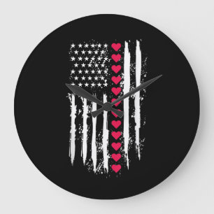 Valentines day Red Hearts US Amerikanska Stor Klocka