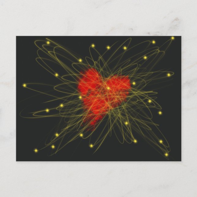 Valentines Day Red Love Heart Abstract Art Vykort (Framsida)