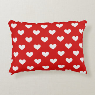 Valentines Day Red Love Hearts Accent Pillow Prydnadskudde