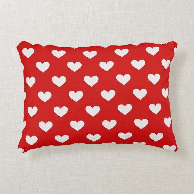 Valentines Day Red Love Hearts Accent Pillow Prydnadskudde (Framsidan)