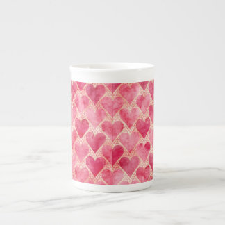 Valentine's Day, Red Pink Love Heart Pattern Benporslin Mugg