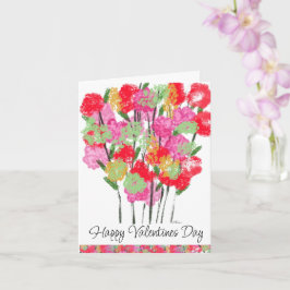 Valentines day Red Rosa Flower Bouquet Kort