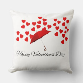 Valentine's Day Red Umbrella & Heart Romantic Gift Kudde