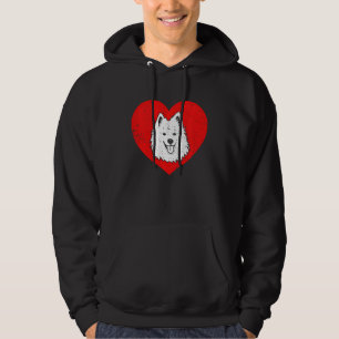 Valentines day Retro Hearts American Eskimo Hund P Hoodie