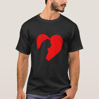 Valentines day Retro Hearts Malta Hund Puppy Kärle T Shirt
