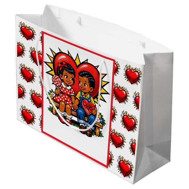 Valentine's Day | Retro Pop Art Boy and Girl (Baksidan Vinklad)