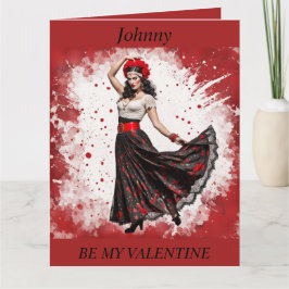 VALENTINE'S DAY Retro Zigenardansare fällbart kort