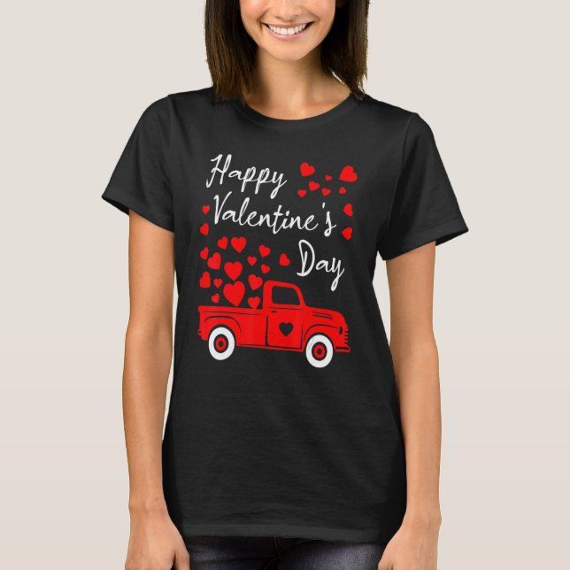 Valentines day Rex Riding Monster Lastbil Småbarn  T Shirt (Framsida)