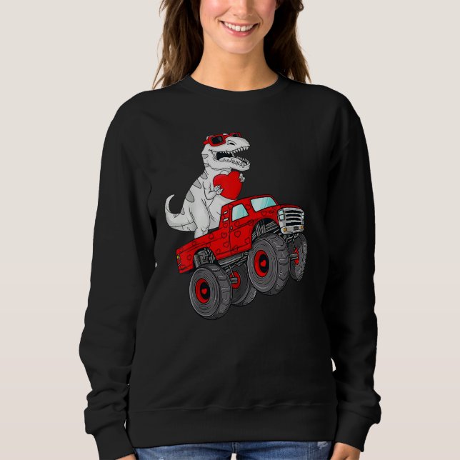 Valentines Day Rex Riding Monster Truck  Toddler B T Shirt (Framsida)