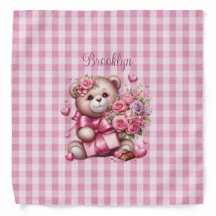 Valentines day Ro Bear Rosa Buffalo Checkpapp för