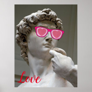 Valentines day ro färgad glasögon poster