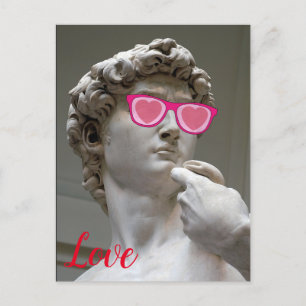 Valentines day ro färgad glasögon vykort