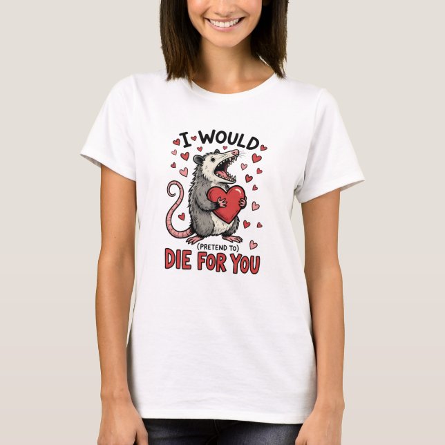 Valentine's Day Rolig Pungråtta T Shirt (Framsida)