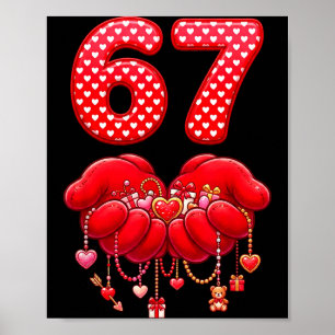 Valentines Day Roligt 67 Sex Sju Valentine Hjarta Poster