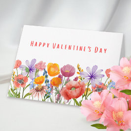 Valentine's Day Romantic Floral Pink Purple Flower Kort
