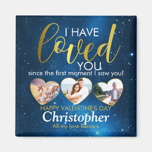 Valentines day Romantic Loved Heart Photo Collage Magnet