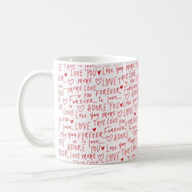 Valentines day Romantic Ord Kaffemugg (Vänster)