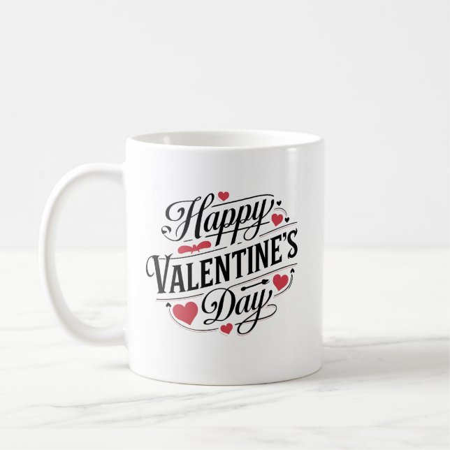 valentines day romantiska kärlek citerar typografi kaffemugg (Vänster)