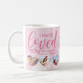 Valentines day Rosa älskade hjärtfoto kollage Kaffemugg
