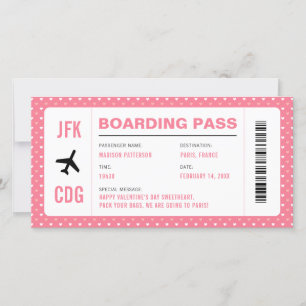 Valentines day-Rosa-flygcertifikat Julkort
