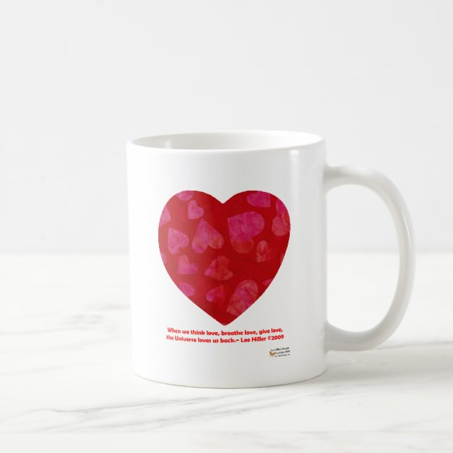 Valentines day Rosa Hearts Red Gifts Apparatur Kaffemugg (Höger)