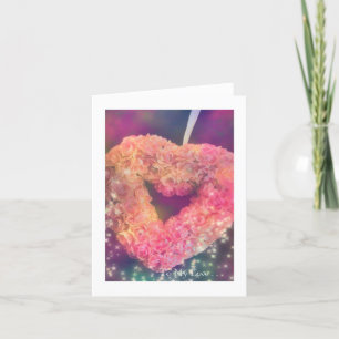 Valentines day: Rosa hjärta #1 Helgkort