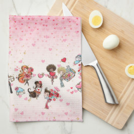 Valentines Day Rosa Kitchen Towels Kökshandduk