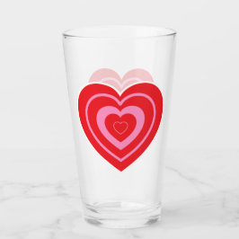 Valentines day Rosa och rödtonat hjärta Glaskopp