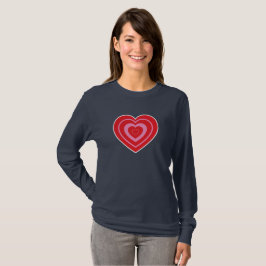 Valentines day Rosa och rödtonat hjärta T Shirt