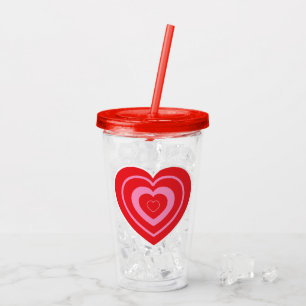 Valentines day Rosa och rödtonat hjärta Take Away Mugg
