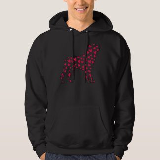 Valentines day Rottweiler Hearts Hoodie