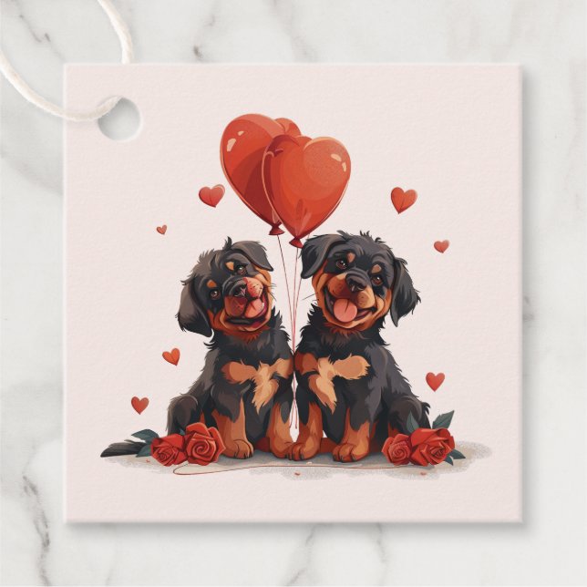 Valentines day Rottweiler Hundar Gåvor Etiketter (Framsida)