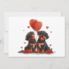 Valentines day Rottweiler Hundar Julkort