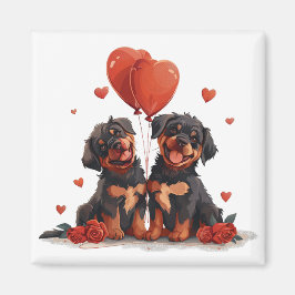 Valentines day Rottweiler Hundar Magnet